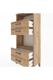 Hyperion Dolap 2 Raflı 4 Çekmeceli 60x44x134 Çam-Çam