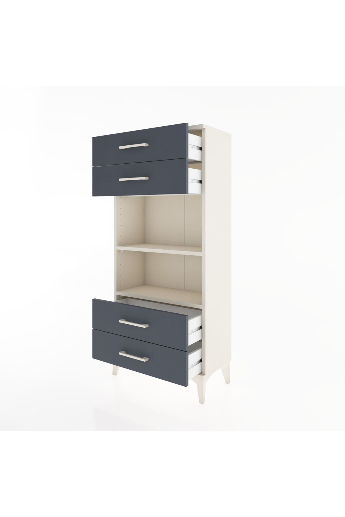 Hyperion Dolap 2 Raflı 4 Çekmeceli 60x44x134 Aytaşı-Antrasit