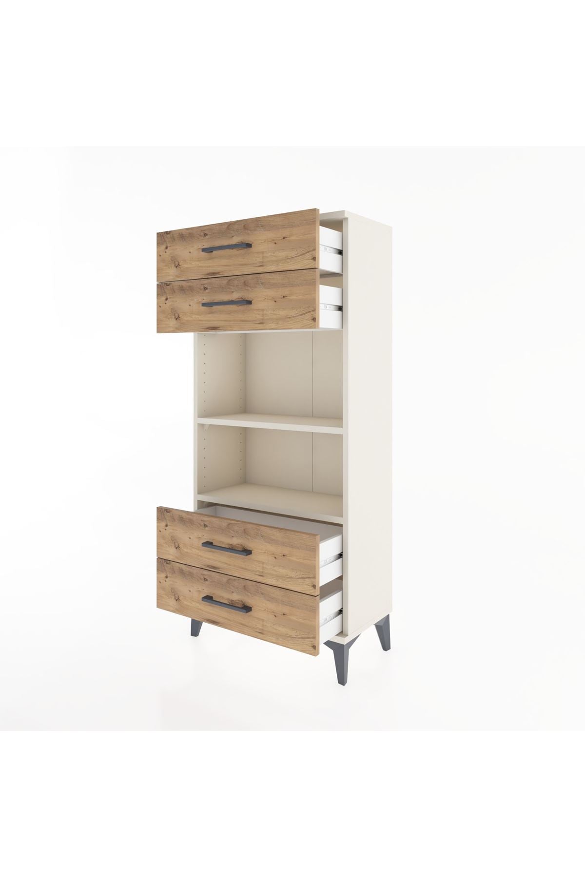 Hyperion Dolap 2 Raflı 4 Çekmeceli 60x44x134 Aytaşı-Çam