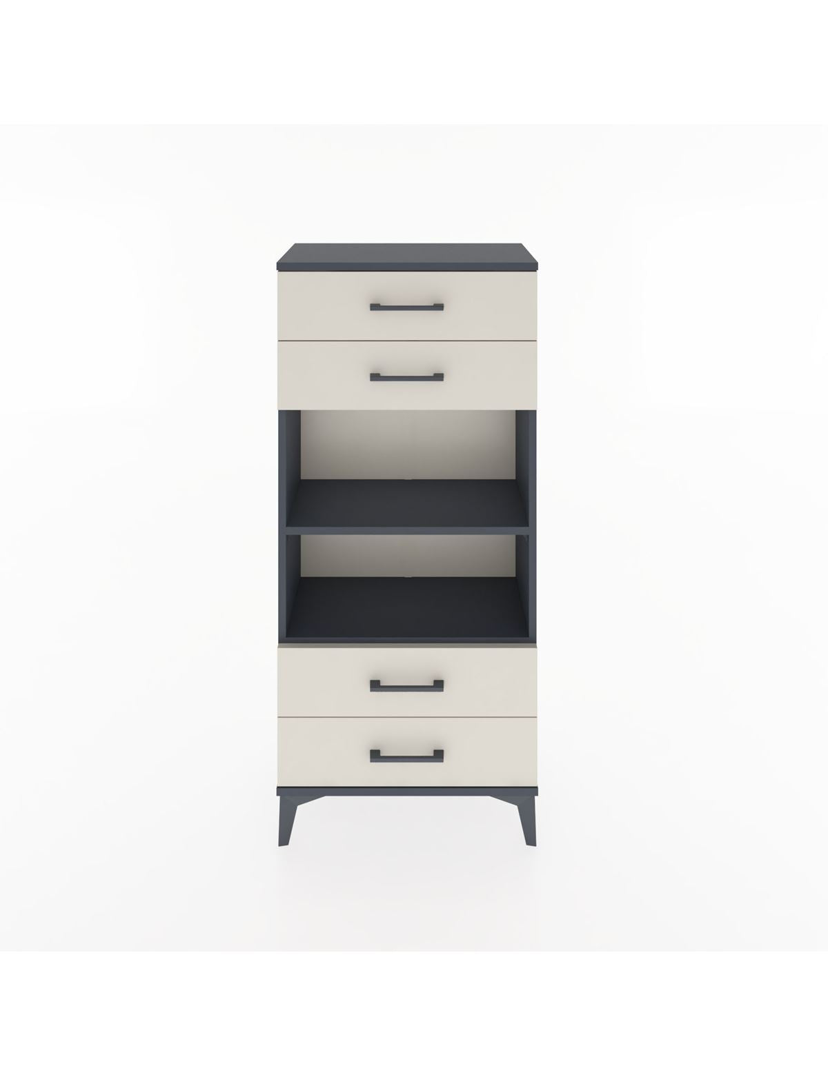 Hyperion Dolap 2 Raflı 4 Çekmeceli 60x44x134 Antrasit-Aytaşı