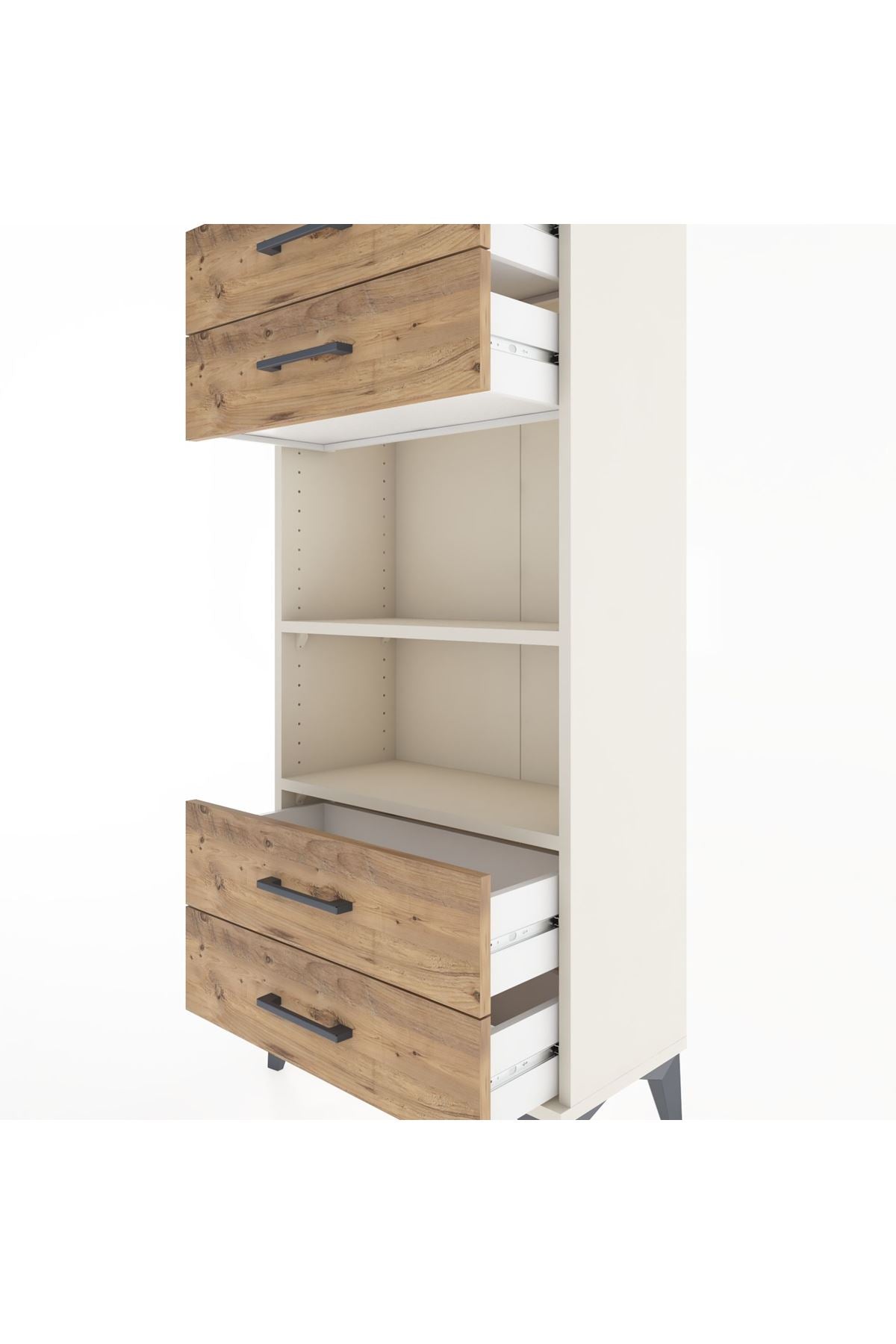 Hyperion Dolap 2 Raflı 4 Çekmeceli 60x44x134 Aytaşı-Çam