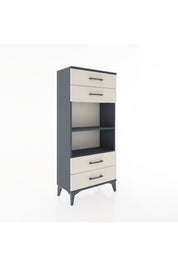 Hyperion Dolap 2 Raflı 4 Çekmeceli 60x44x134 Antrasit-Aytaşı
