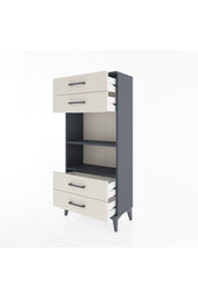 Hyperion Dolap 2 Raflı 4 Çekmeceli 60x44x134 Antrasit-Aytaşı
