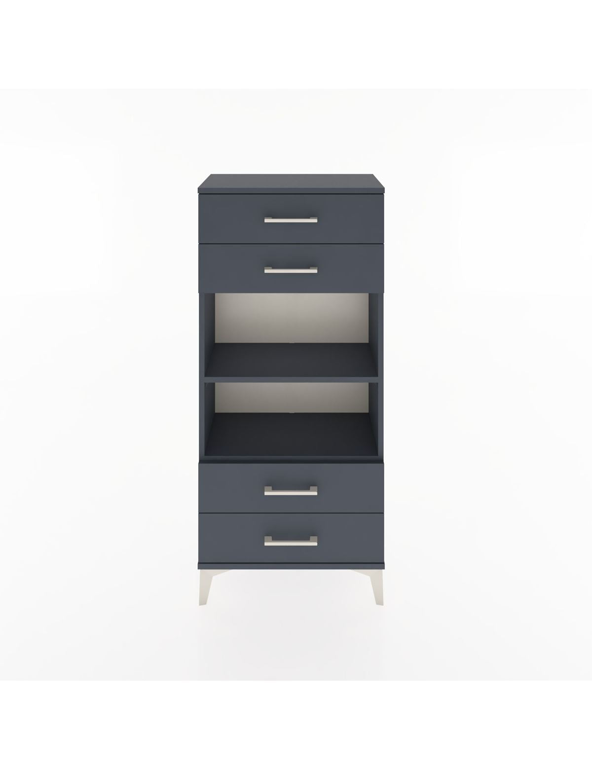 Hyperion Dolap 2 Raflı 4 Çekmeceli 60x44x134 Antrasit-Antrasit