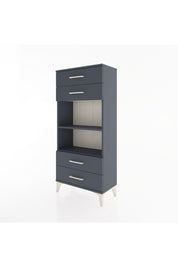 Hyperion Dolap 2 Raflı 4 Çekmeceli 60x44x134 Antrasit-Antrasit