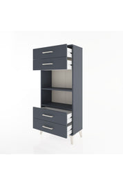Hyperion Dolap 2 Raflı 4 Çekmeceli 60x44x134 Antrasit-Antrasit