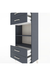 Hyperion Dolap 2 Raflı 4 Çekmeceli 60x44x134 Antrasit-Antrasit