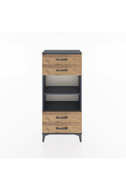 Hyperion Dolap 2 Raflı 4 Çekmeceli 60x44x134 Antrasit-Çam