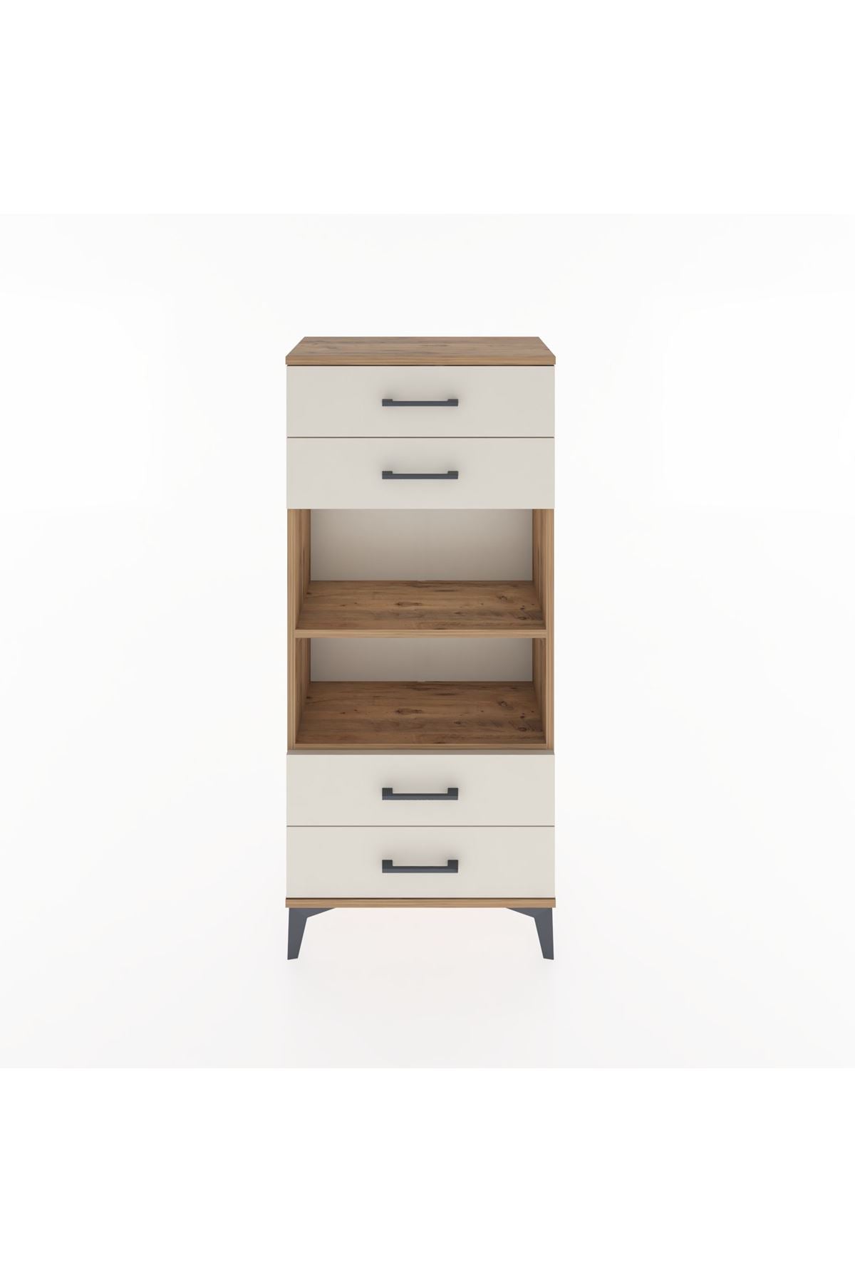 Hyperion Dolap 2 Raflı 4 Çekmeceli 60x44x134 Çam-Aytaşı