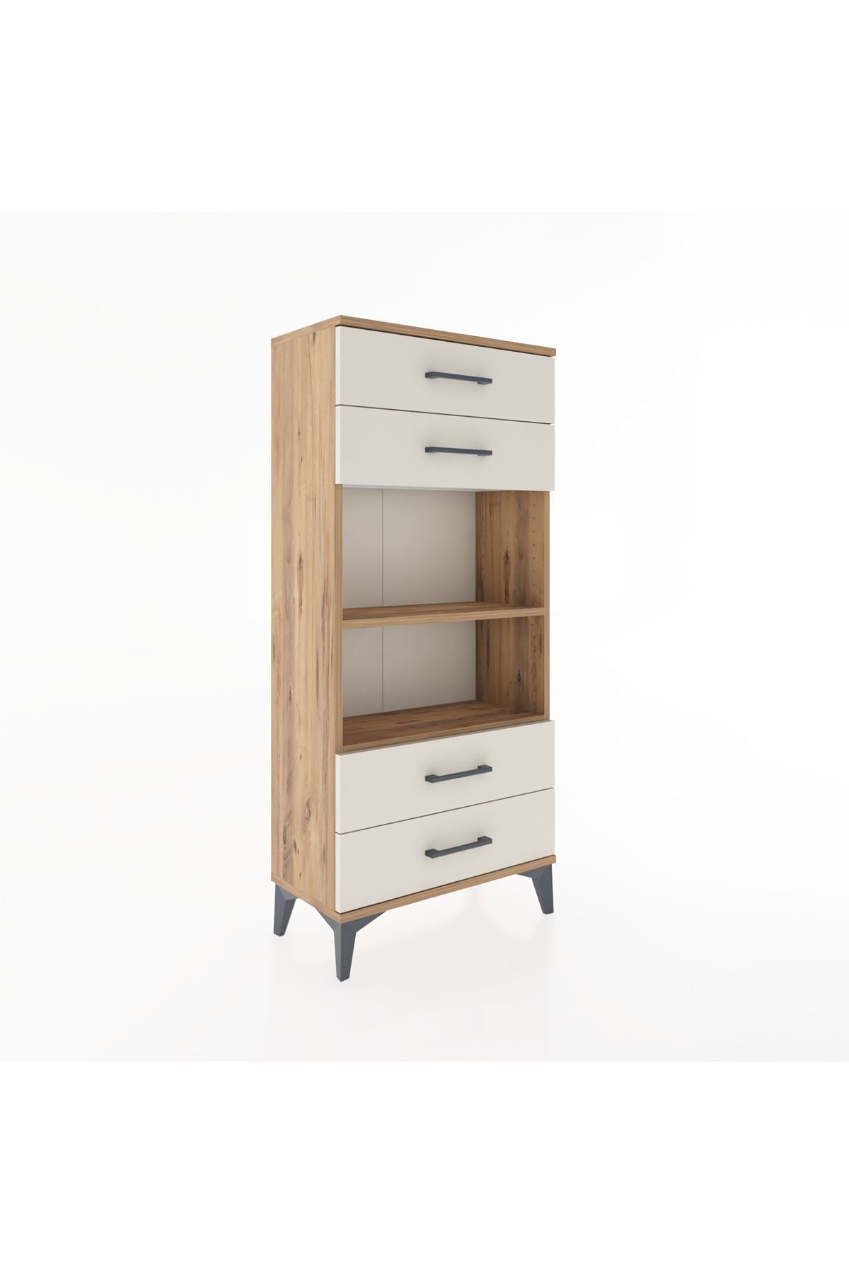 Hyperion Dolap 2 Raflı 4 Çekmeceli 60x44x134 Çam-Aytaşı