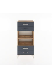 Hyperion Dolap 2 Raflı 4 Çekmeceli 60x44x134 Çam-Antrasit