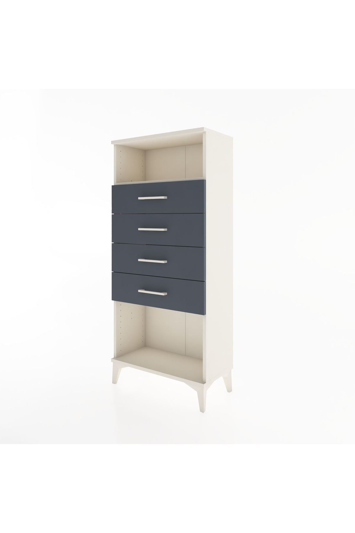 Hyperion Dolap Tek Raflı 4 Çekmeceli 60x44x134 - S50M056V2B