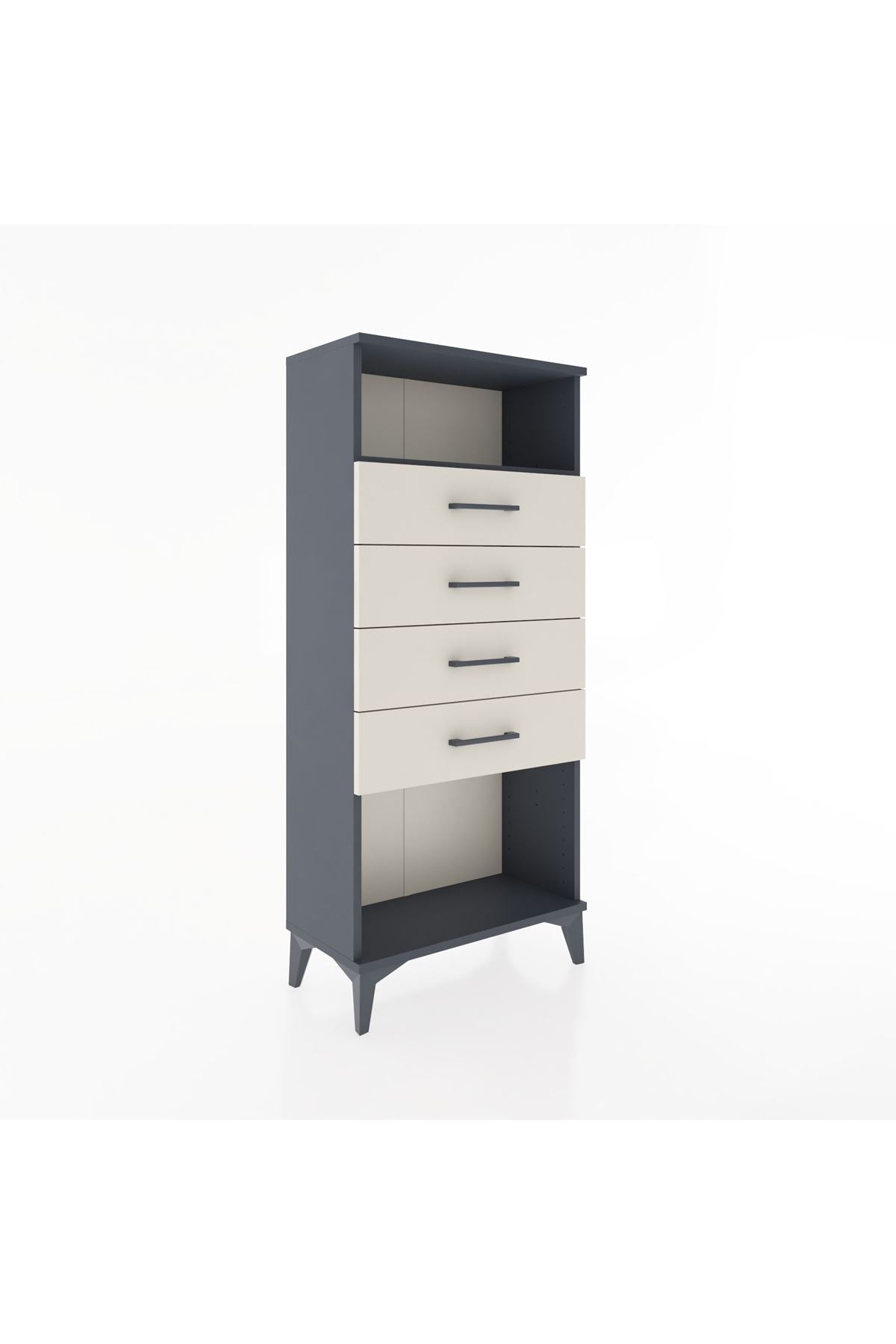 Hyperion Dolap Tek Raflı 4 Çekmeceli 60x44x134 - S50M056V4B