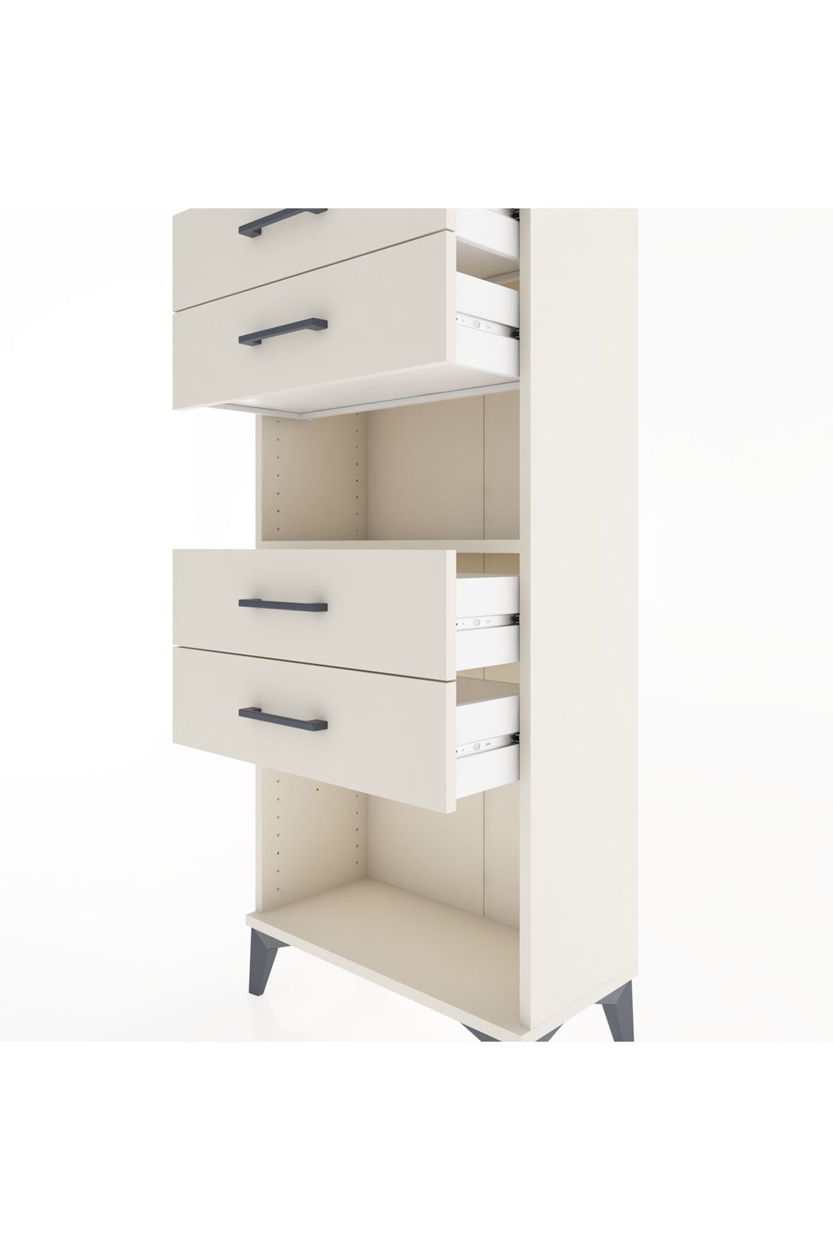 Hyperion Dolap Tek Raflı 4 Çekmeceli 60x44x134 - S50M057V1B