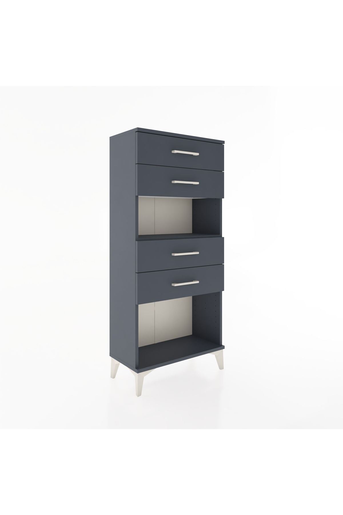 Hyperion Dolap Tek Raflı 4 Çekmeceli 60x44x134 - S50M057V5B