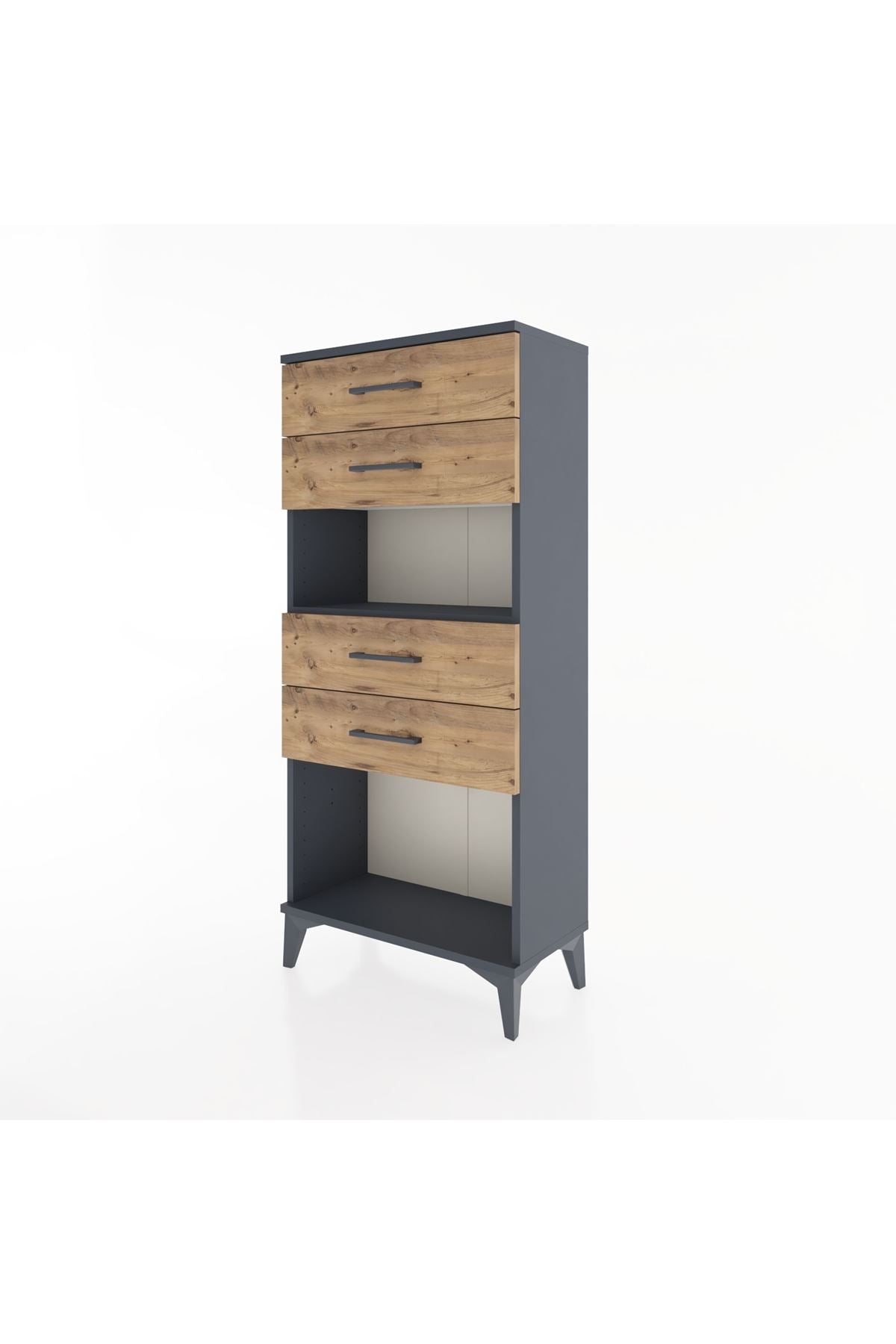 Hyperion Dolap Tek Raflı 4 Çekmeceli 60x44x134 - S50M057V6B