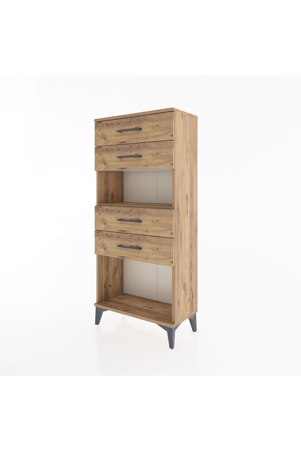 Hyperion Dolap Tek Raflı 4 Çekmeceli 60x44x134 - S50M057V9B