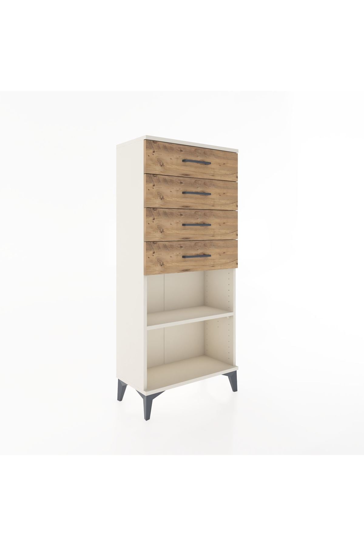Hyperion Dolap Tek Raflı 4 Çekmeceli 60x44x134 - S50M058V3B