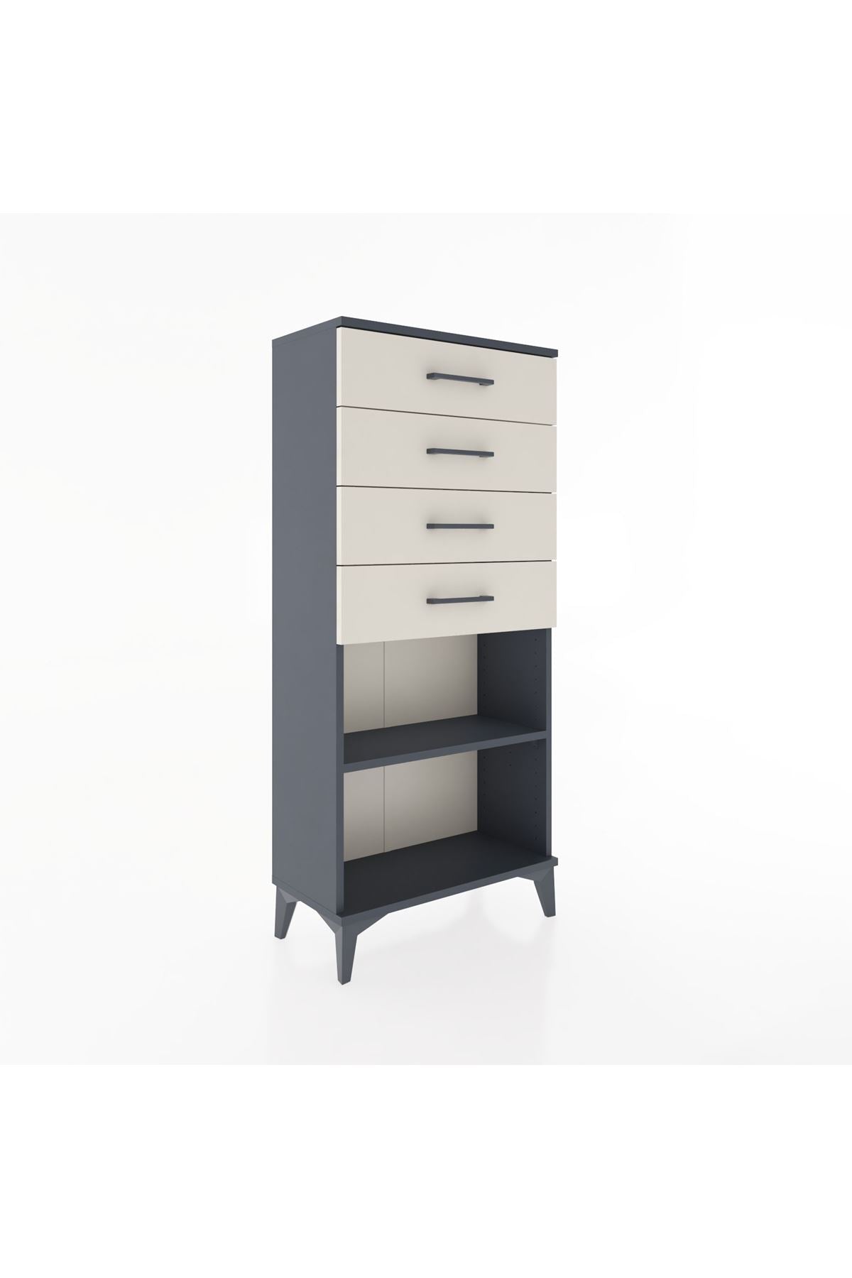 Hyperion Dolap Tek Raflı 4 Çekmeceli 60x44x134 - S50M058V4B