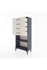 Hyperion Dolap Tek Raflı 4 Çekmeceli 60x44x134 - S50M058V4B