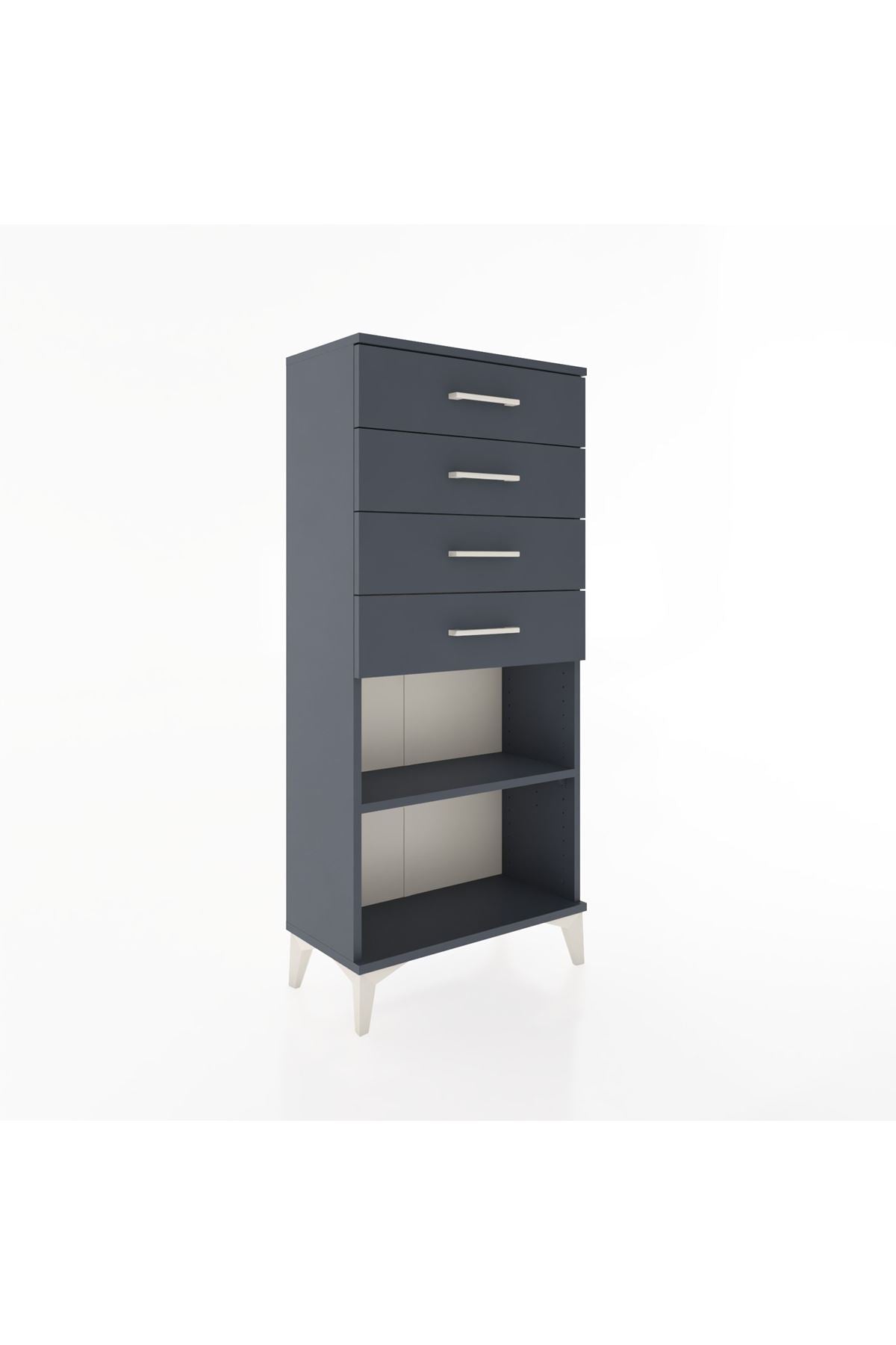 Hyperion Dolap Tek Raflı 4 Çekmeceli 60x44x134 - S50M058V5B