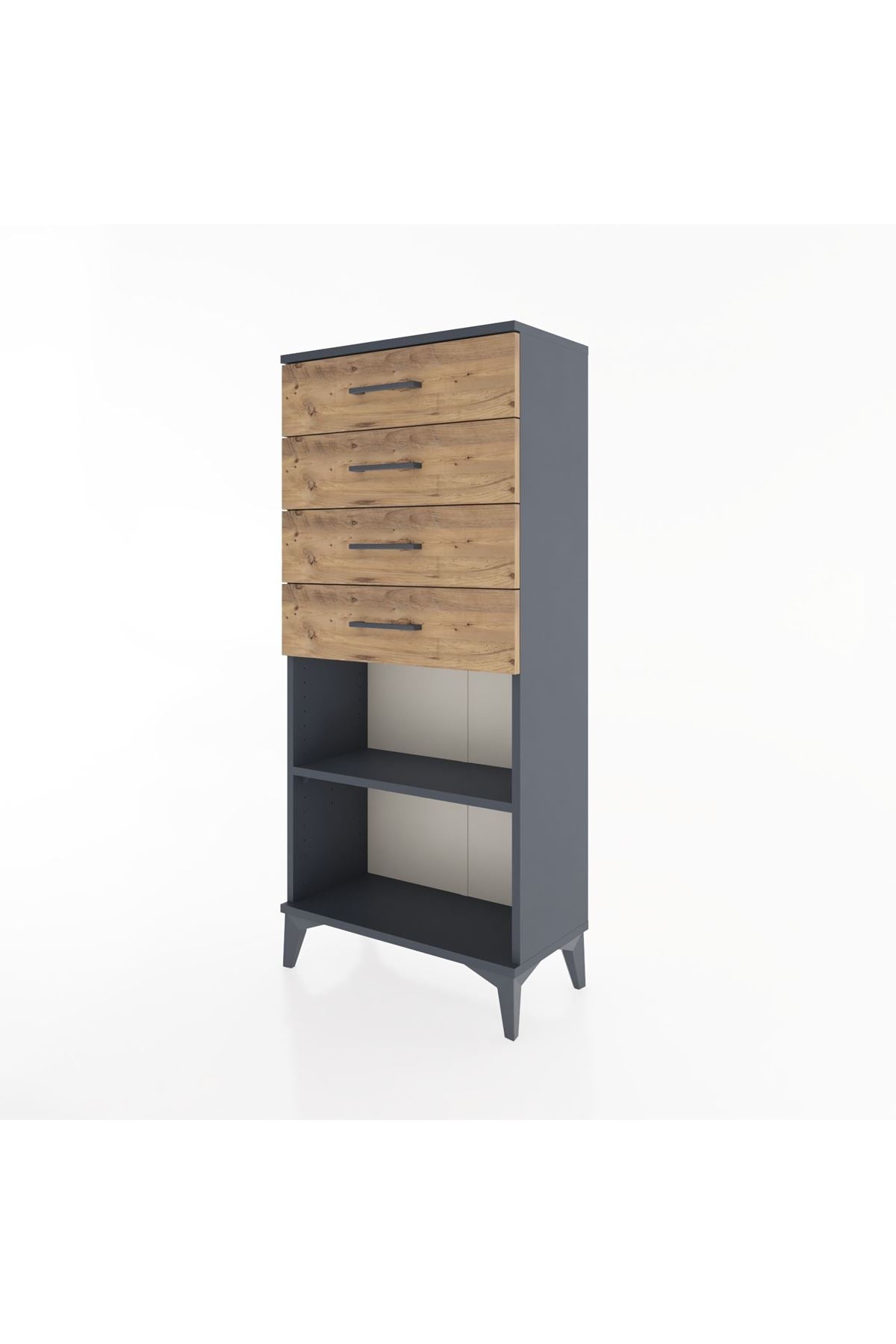 Hyperion Dolap Tek Raflı 4 Çekmeceli 60x44x134 - S50M058V6B