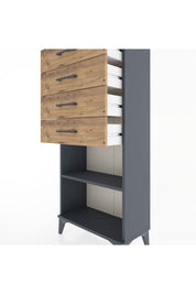 Hyperion Dolap Tek Raflı 4 Çekmeceli 60x44x134 - S50M058V6B