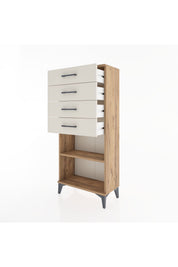 Hyperion Dolap Tek Raflı 4 Çekmeceli 60x44x134 - S50M058V7B