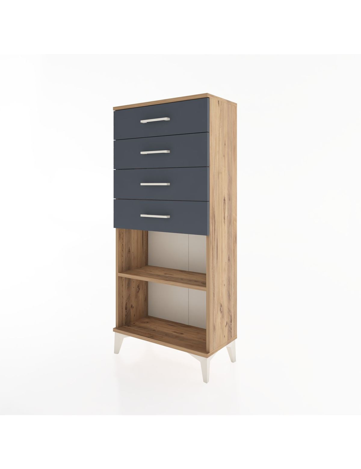 Hyperion Dolap Tek Raflı 4 Çekmeceli 60x44x134 - S50M058V8B