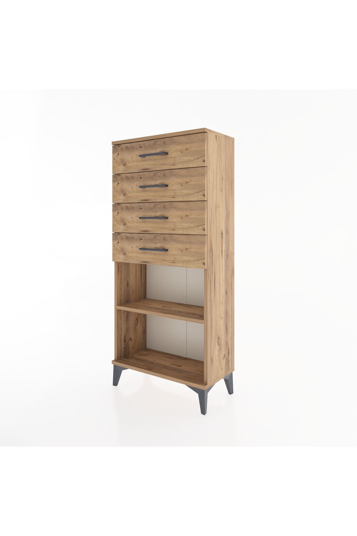 Hyperion Dolap Tek Raflı 4 Çekmeceli 60x44x134 - S50M058V9B
