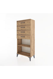 Hyperion Dolap Tek Raflı 4 Çekmeceli 60x44x134 - S50M058V9B