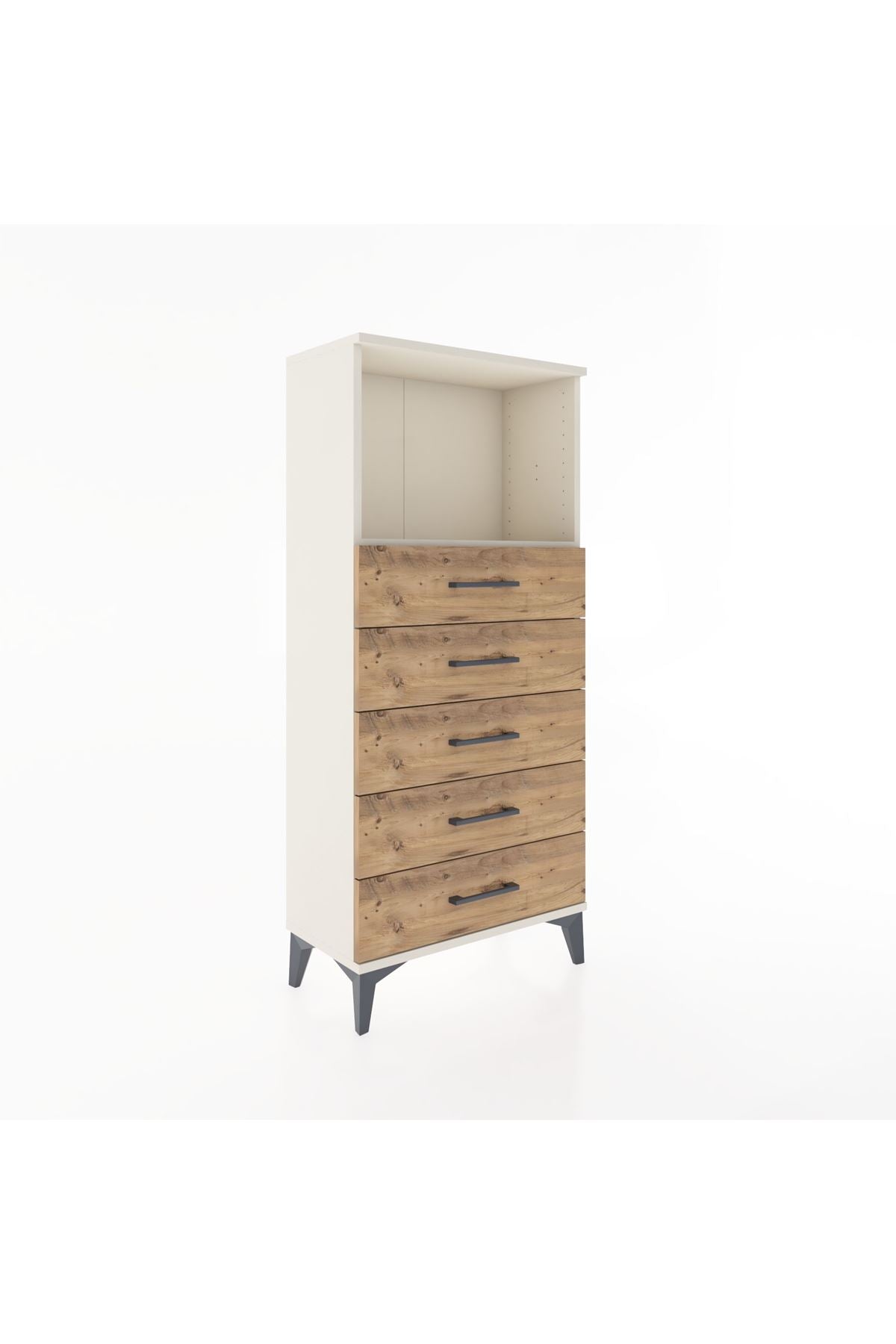 Hyperion Dolap Tek Raflı 5 Çekmeceli 60x44x134 - S50M059V3B
