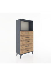 Hyperion Dolap Tek Raflı 5 Çekmeceli 60x44x134 - S50M059V6B