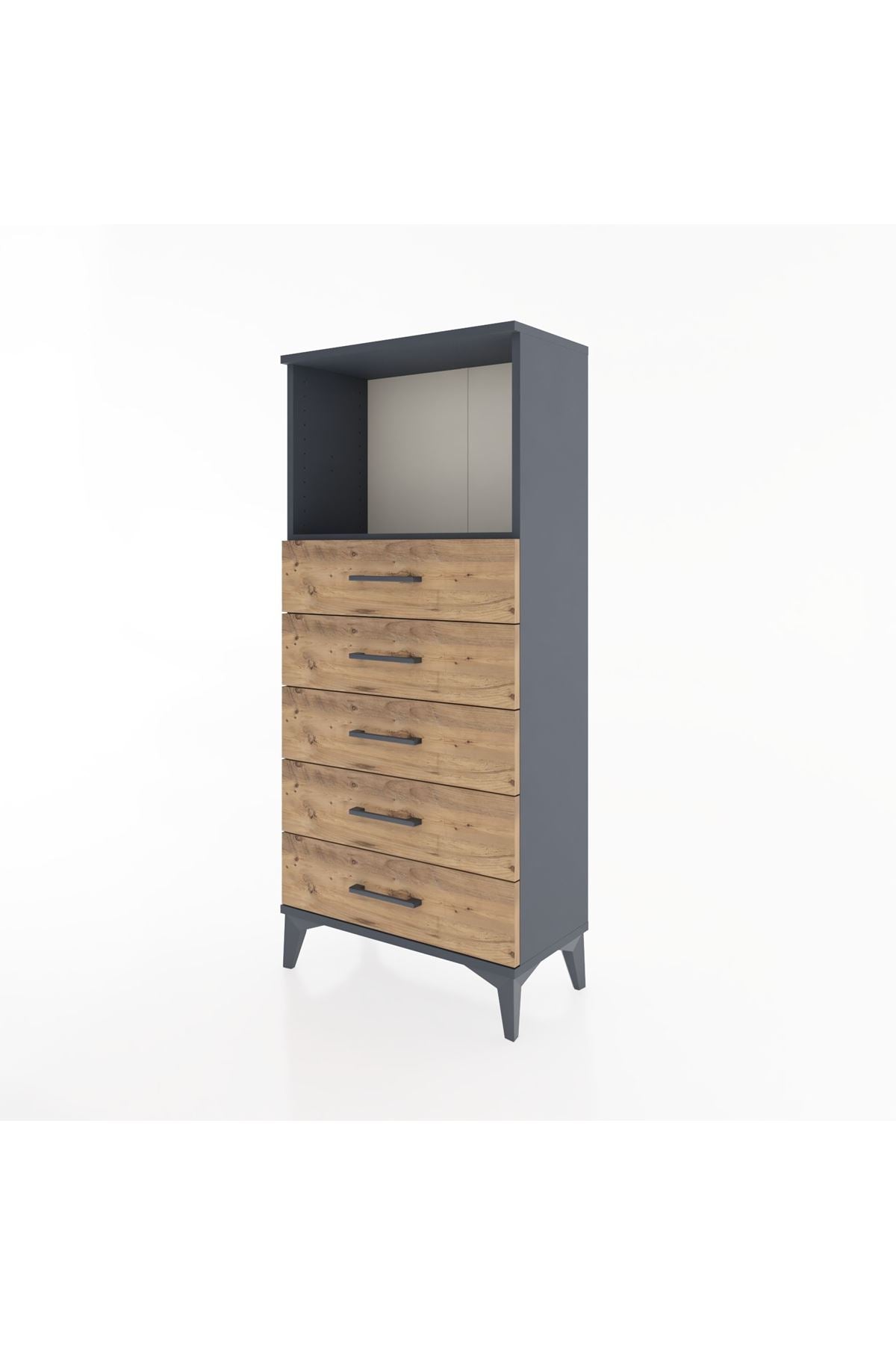 Hyperion Dolap Tek Raflı 5 Çekmeceli 60x44x134 - S50M059V6B