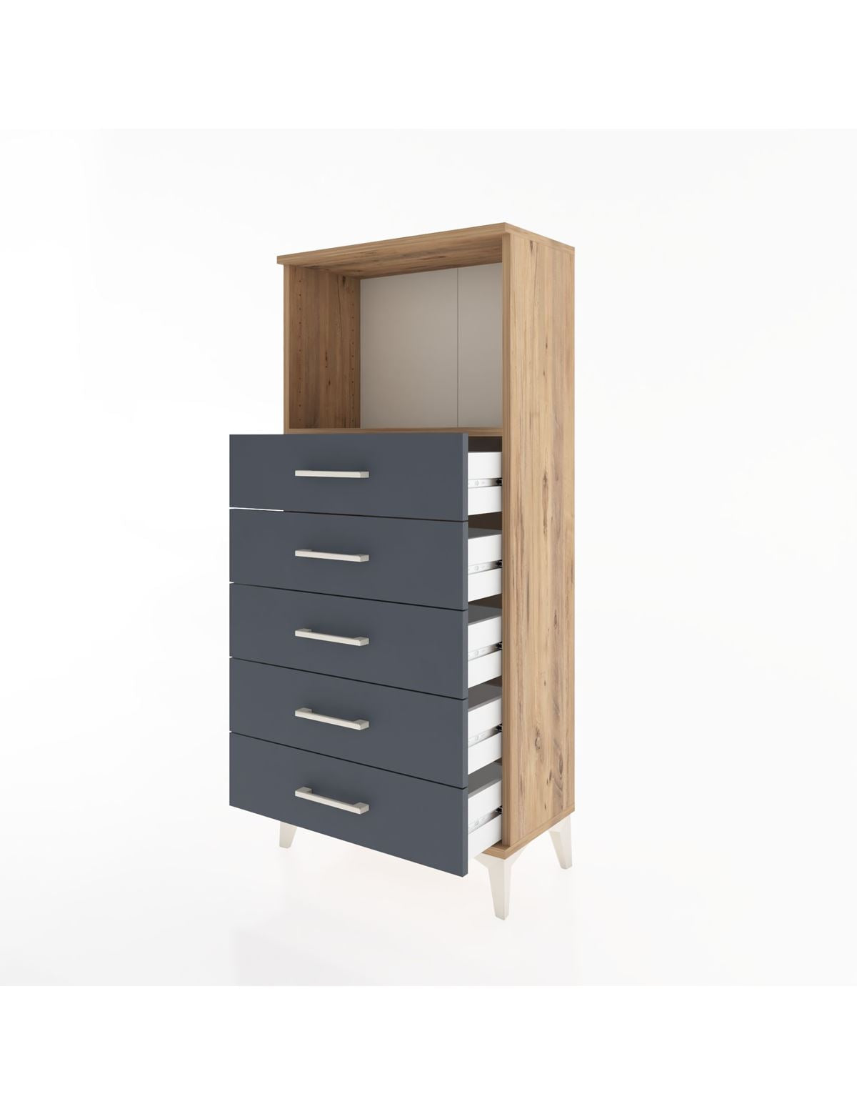 Hyperion Dolap Tek Raflı 5 Çekmeceli 60x44x134 - S50M059V8B