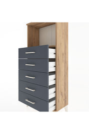 Hyperion Dolap Tek Raflı 5 Çekmeceli 60x44x134 - S50M059V8B
