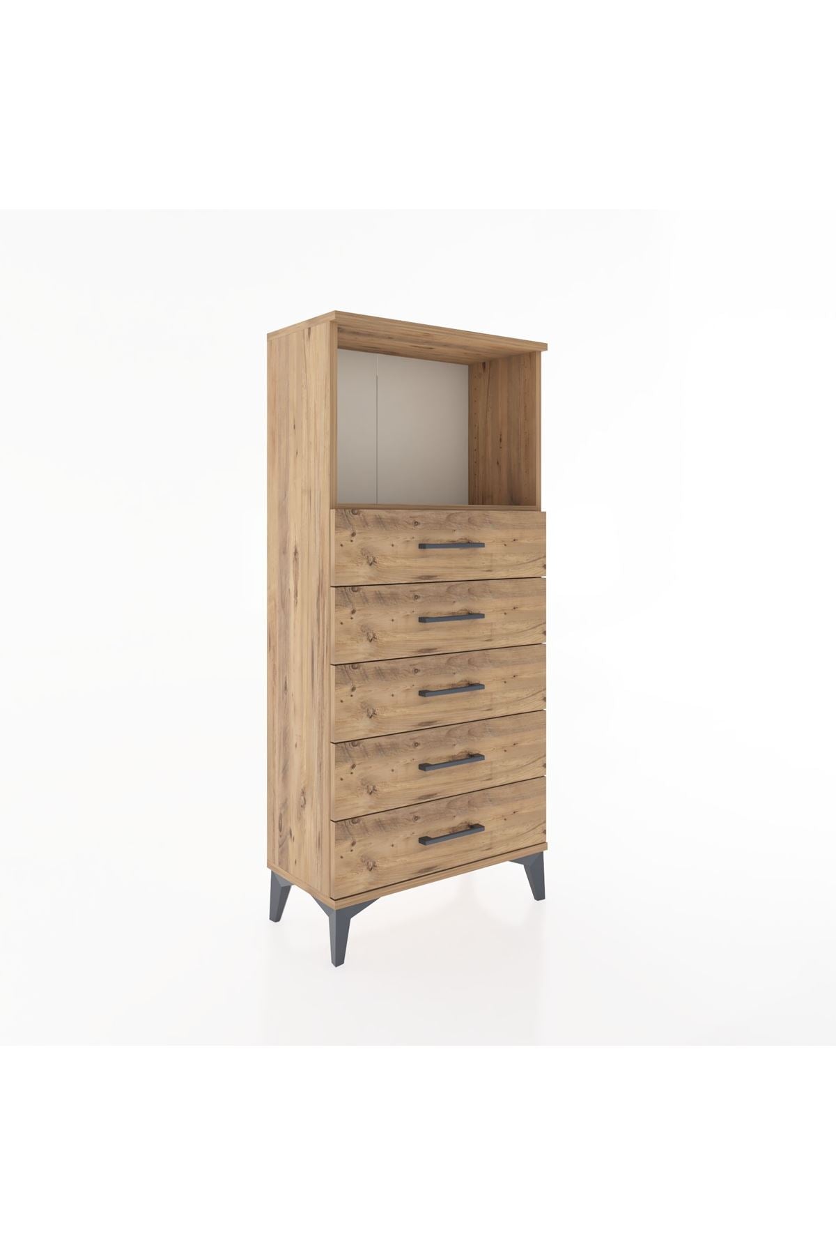Hyperion Dolap Tek Raflı 5 Çekmeceli 60x44x134 - S50M059V9B