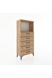 Hyperion Dolap Tek Raflı 5 Çekmeceli 60x44x134 - S50M059V9B