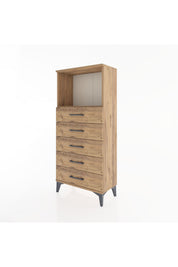 Hyperion Dolap Tek Raflı 5 Çekmeceli 60x44x134 - S50M059V9B