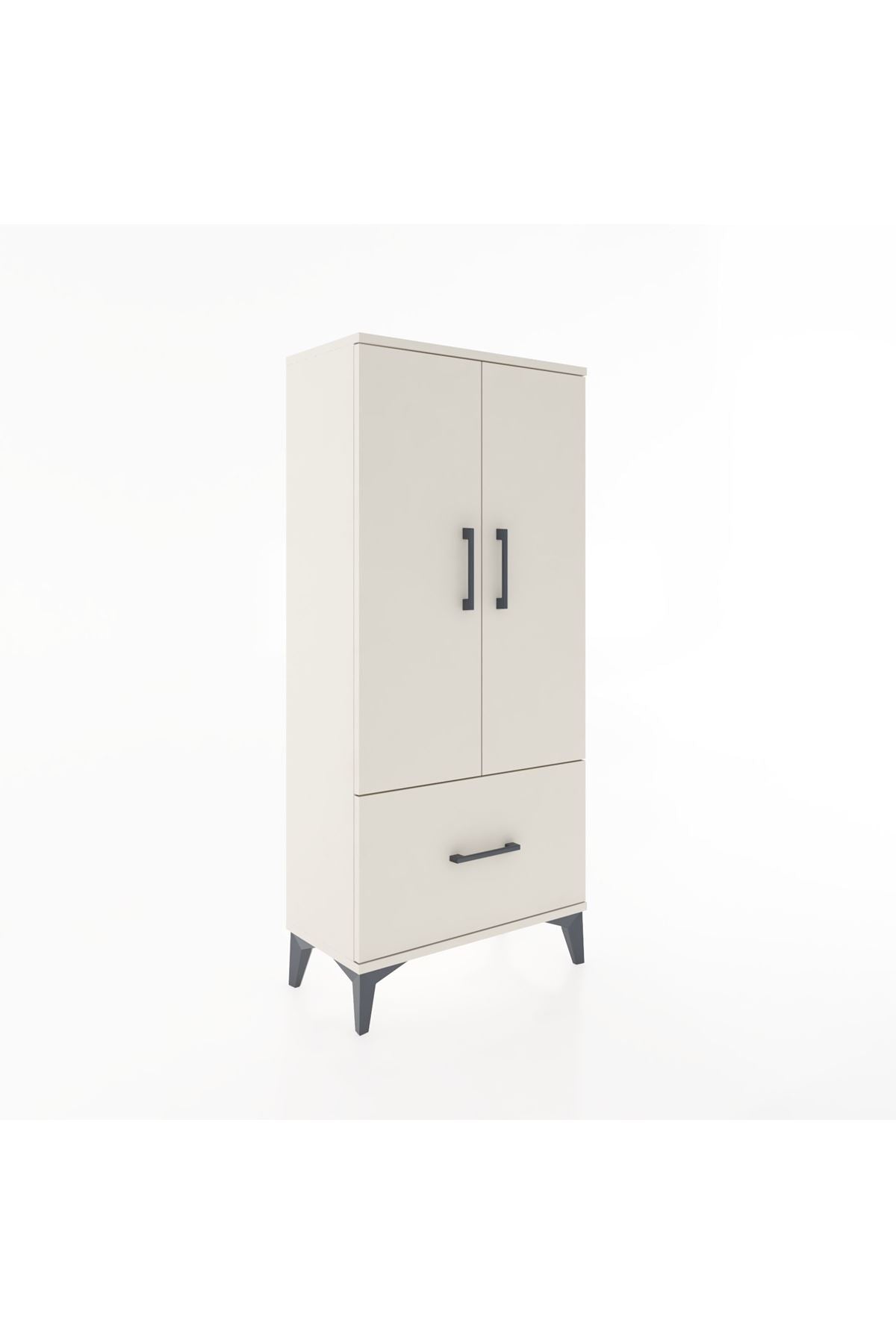 Hyperion Dolap 2 Raflı Tek Çekmeceli 2 Kapaklı 60x44x134 Aytaşı-Aytaşı