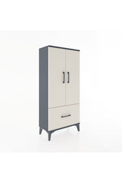 Hyperion Dolap 2 Raflı Tek Çekmeceli 2 Kapaklı 60x44x134 Antrasit-Aytaşı