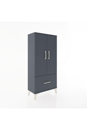 Hyperion Dolap 2 Raflı Tek Çekmeceli 2 Kapaklı 60x44x134 Antrasit-Antrasit