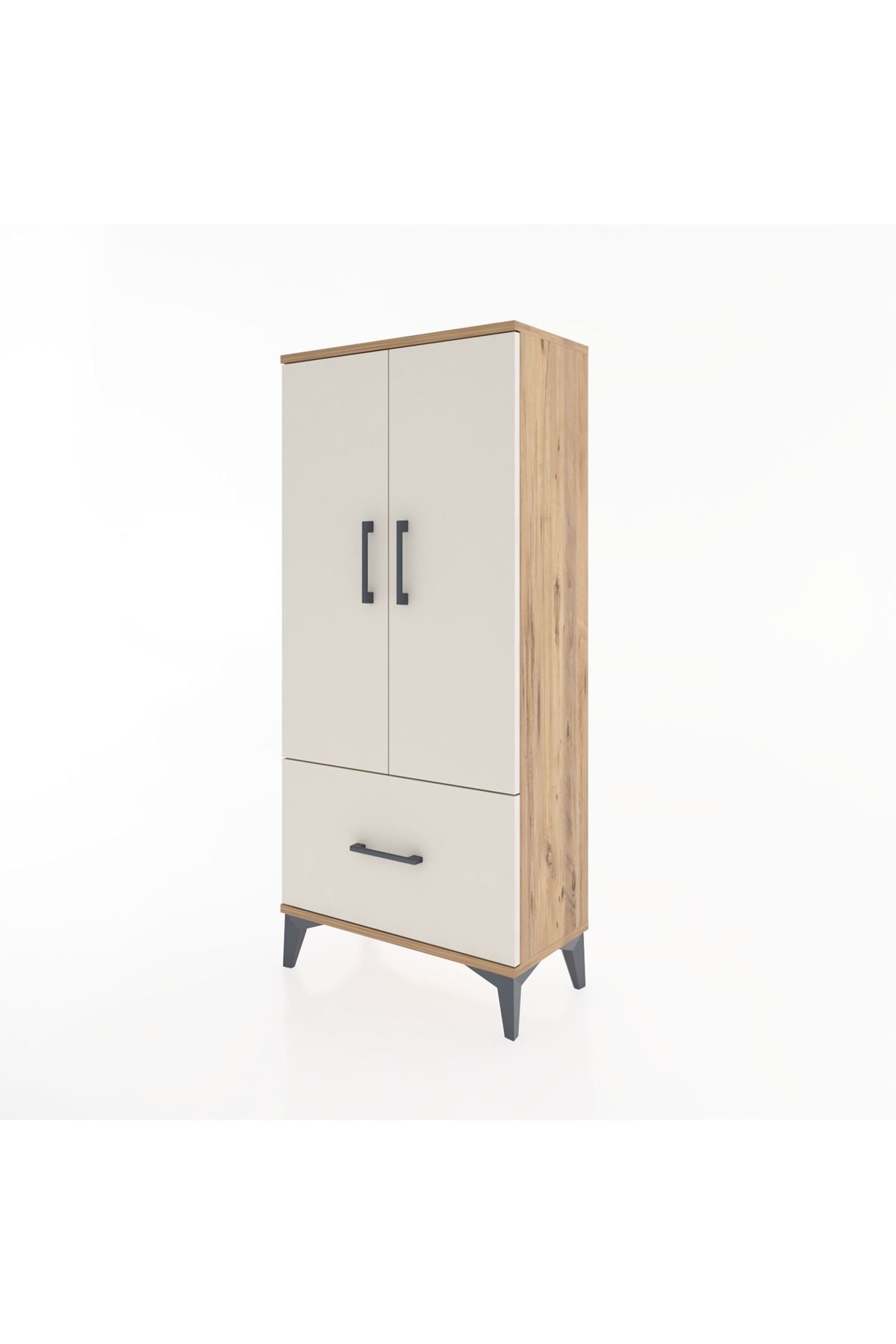 Hyperion Dolap 2 Raflı Tek Çekmeceli 2 Kapaklı 60x44x134 Çam-Aytaşı