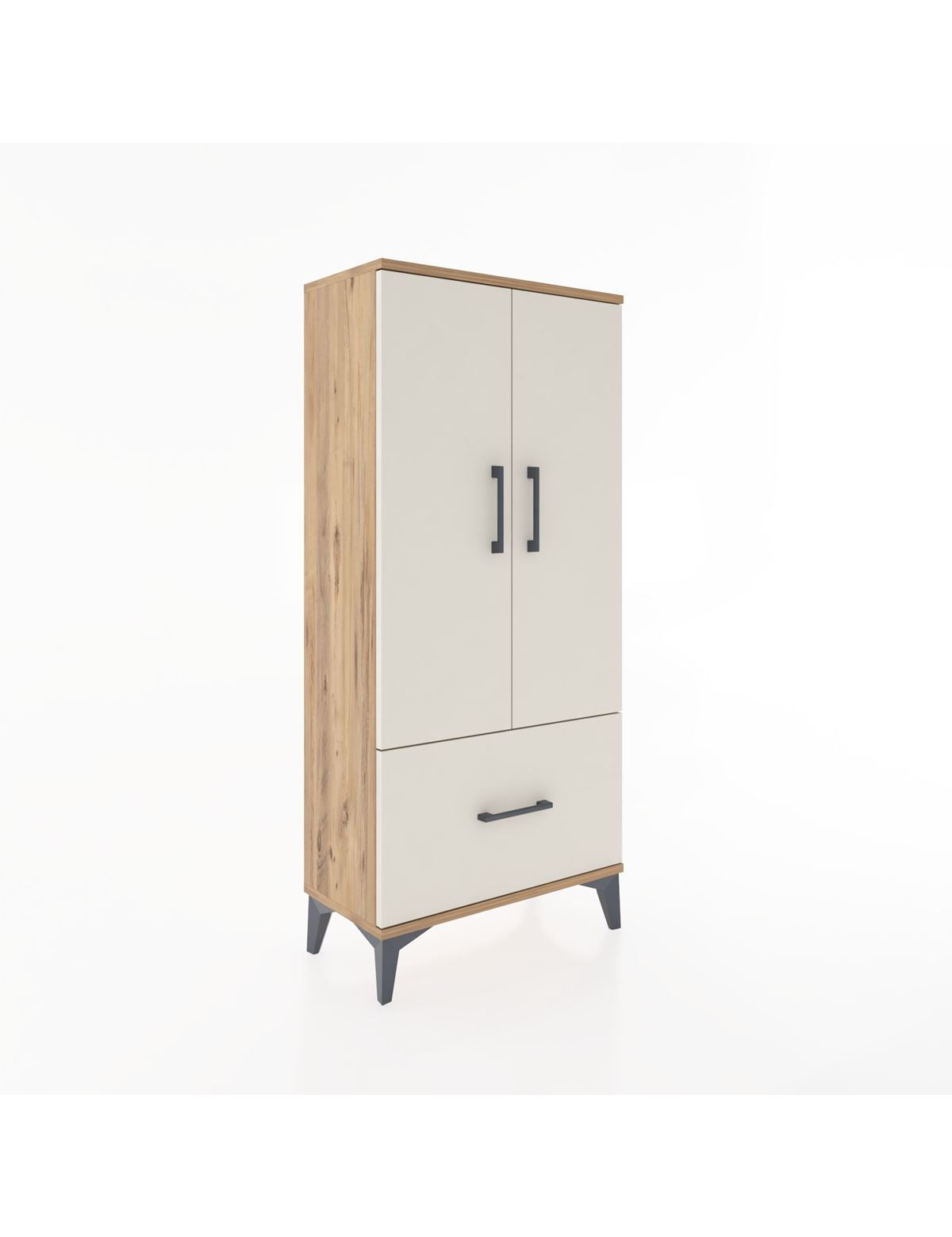 Hyperion Dolap 2 Raflı Tek Çekmeceli 2 Kapaklı 60x44x134 Çam-Aytaşı