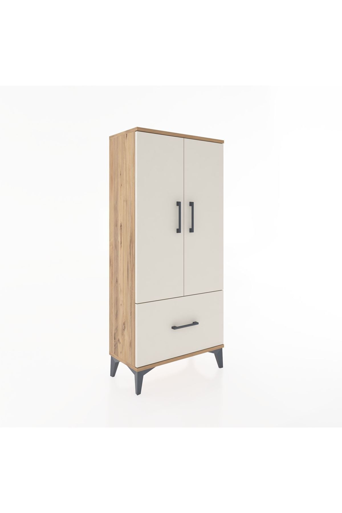 Hyperion Dolap 2 Raflı Tek Çekmeceli 2 Kapaklı 60x44x134 Çam-Aytaşı