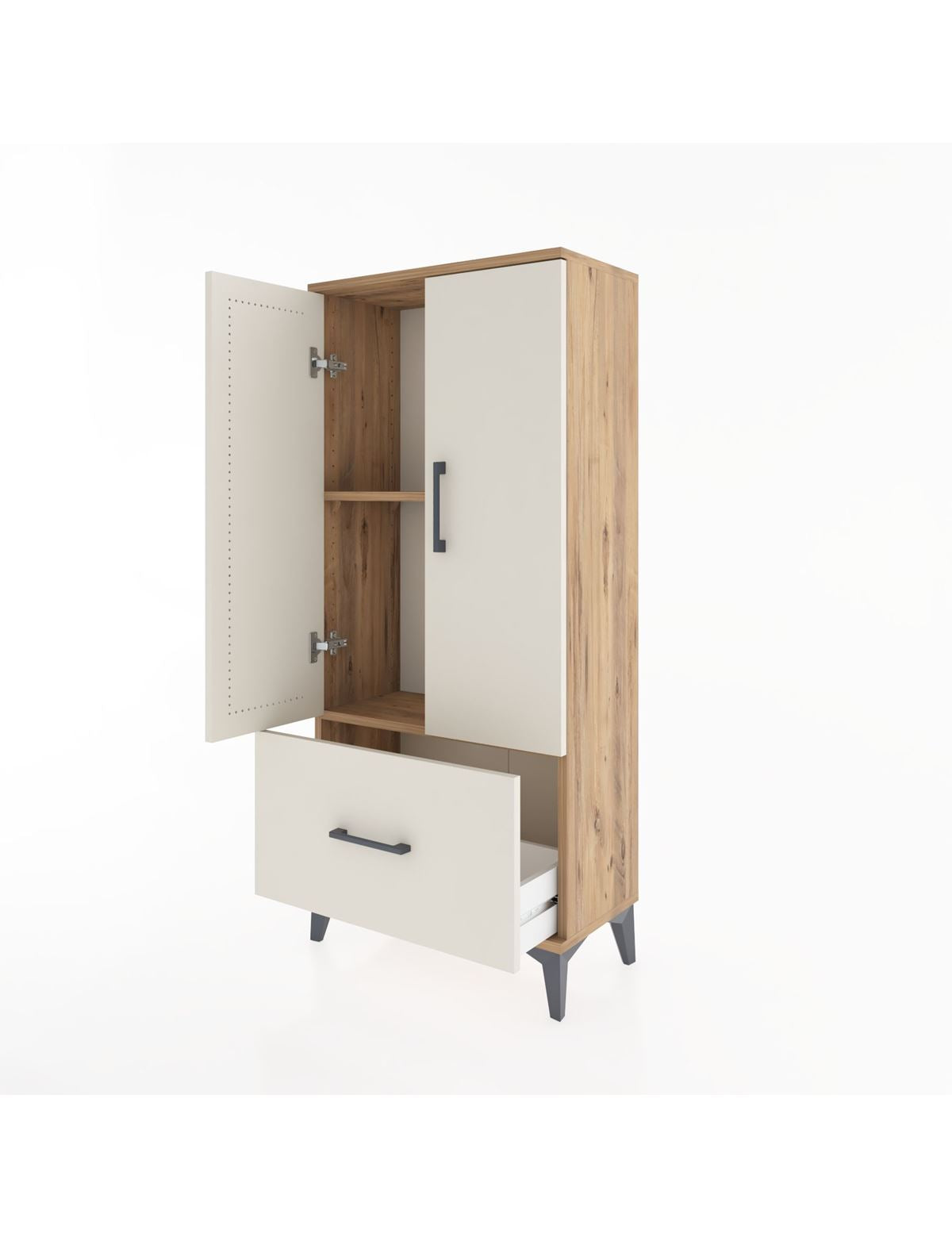 Hyperion Dolap 2 Raflı Tek Çekmeceli 2 Kapaklı 60x44x134 - S50M060V7B