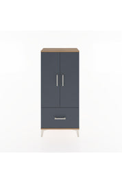 Hyperion Dolap 2 Raflı Tek Çekmeceli 2 Kapaklı 60x44x134 Çam-Antrasit