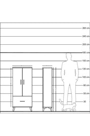 Hyperion Dolap 2 Raflı Tek Çekmeceli 2 Kapaklı 60x44x134 Çam-Çam