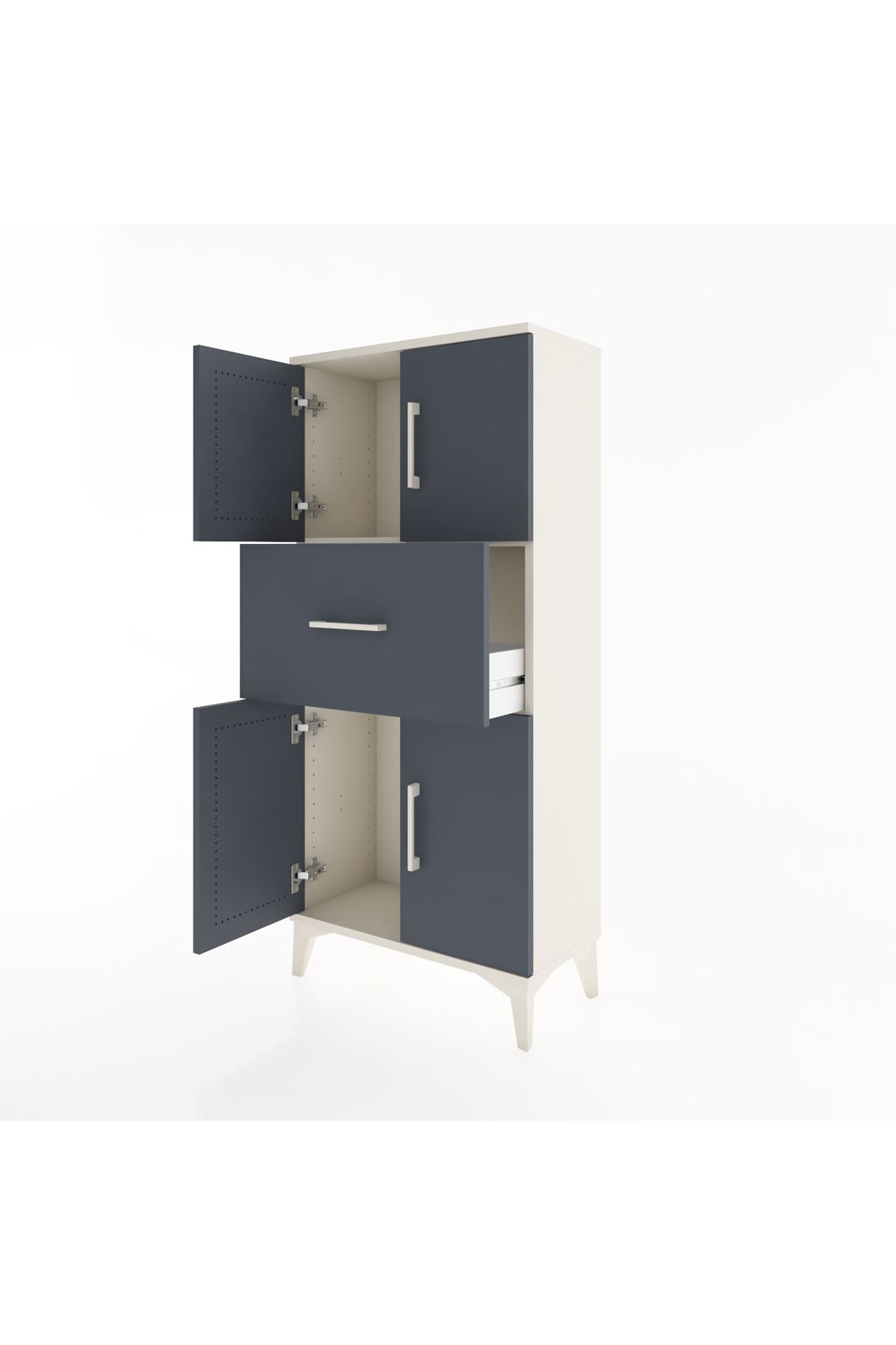 Hyperion Dolap Tek Raflı Tek Çekmeceli 4 Kapaklı 60x44x134 - S50M061V2B