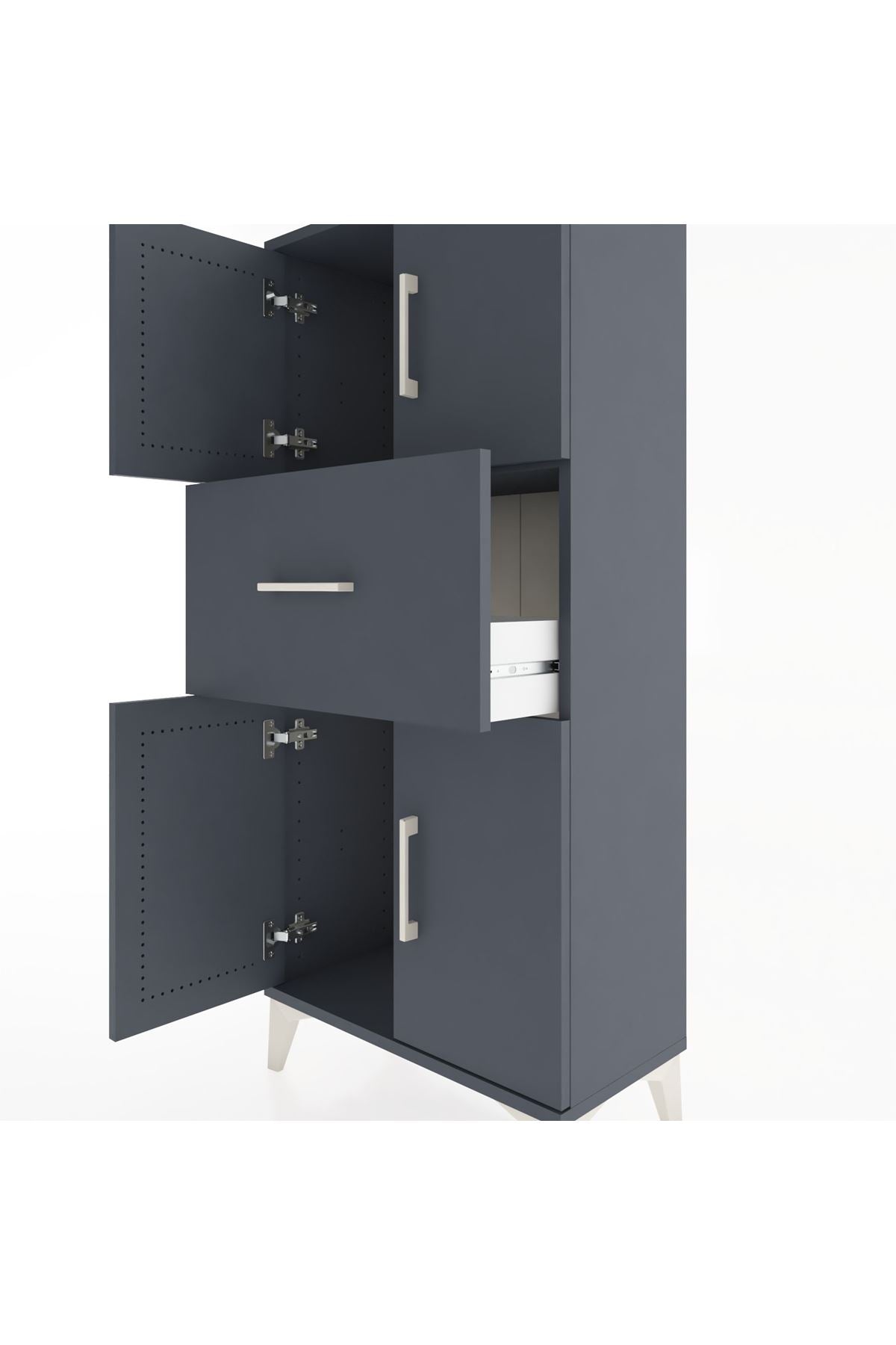 Hyperion Dolap Tek Raflı Tek Çekmeceli 4 Kapaklı 60x44x134 - S50M061V5B